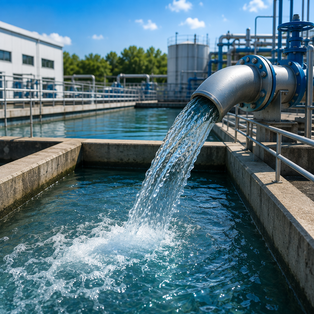 Treated Water Flows Out